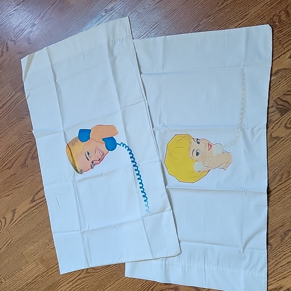 Funky Retro Style His and Hers king size pillowcase set